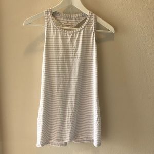 Striped XXS Athleta Tank - White/Grey